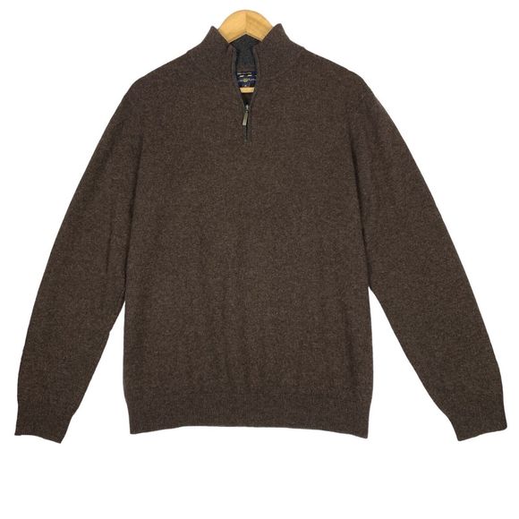 Club Room Other - Club Room 100% Cashmere Pullover Sweater Men Maroon Medium Quarter Zip Mock Neck